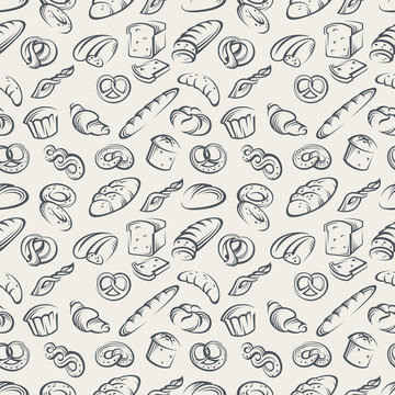 illustration of seamless background with bread