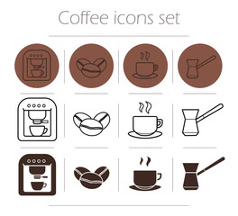 Coffee icons set
