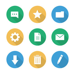 Flat design digital icons set