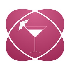 Pink sign martini glass