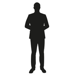 Businessman, dealer, teacher. Vector silhouette