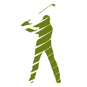 Golf player, abstract vector golfer silhouette