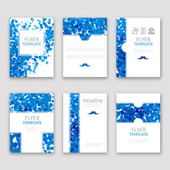 Set of brochures in Dotted Blue style. Beautiful frames and backgrounds. Company Style for Brandbook and Guideline Identity