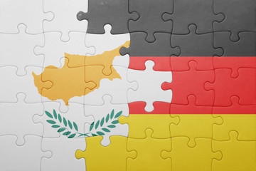 puzzle with the national flag of cyprus and germany