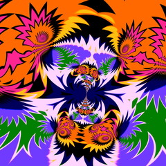 Psychedelic fractal shock pattern. Abstract dizzy design. Warp.