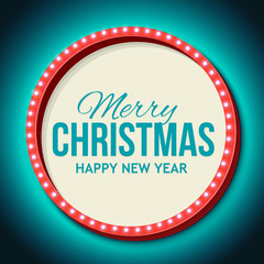 Congratulation to Christmas with Night retro lights