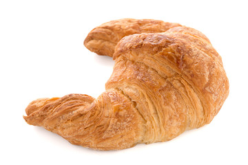 Fresh croissant on white