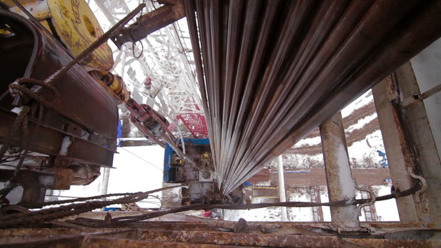 Drilling of the well  Kind from a top of rig
