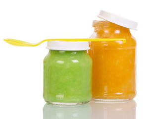 jars with carrot and cauliflower