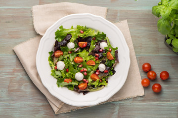Green salad on plate