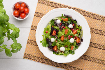 Green salad on plate