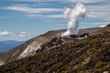 Fototapeta na wymiar Tongariro crossing New Zealand unesco site national park