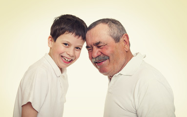 senior with children family portrait