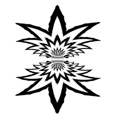 Abstract black design element isolated on white. Odd distortion.