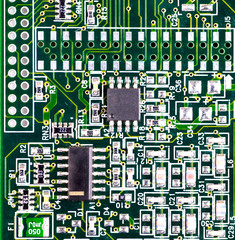 macro photo of electronic circuit. symbol of technology. Close u