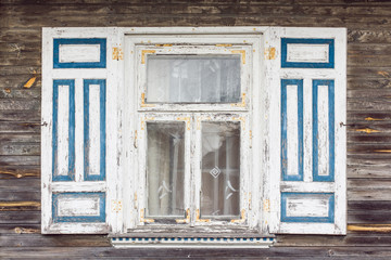 Old wooden retro window background.