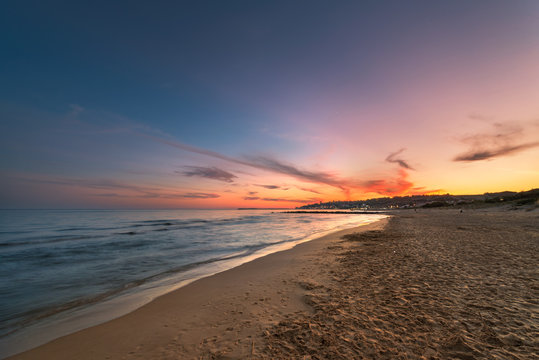 Sunset at Porto Palo di Menfi beach, Sicily