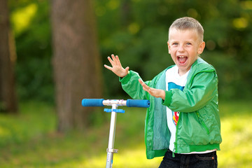 Portrait of a boy in the summer outdoors