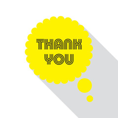 Thank You Card Color vector flat speech bubbles icon with shadow