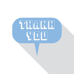 Thank You Card Color vector flat speech bubbles icon with shadow