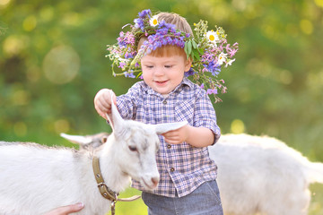 Portrait of a boy in the summer outdoors