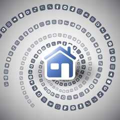 Internet Of Things, Digital Home And Networks Design Concept With Icons