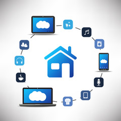Internet Of Things, Digital Home And Networks Design Concept With Icons