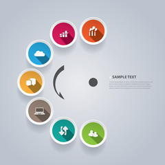 Infographic Design Template With Colorful Icons