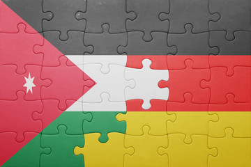 puzzle with the national flag of germany and jordan