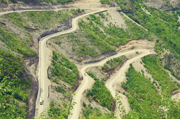 Albanian mountain road to Lepushe