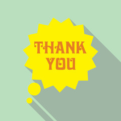 Thank you vector, appreciation and gratitude speech bubble. Series of cute speech balloon with shadows and writing on it. Icons set for business.  