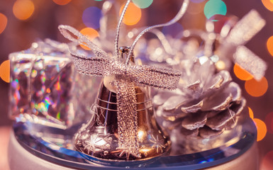 Xmas or new year composition with holiday decoration