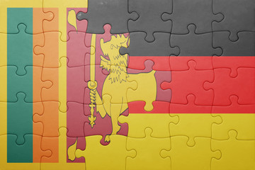 puzzle with the national flag of germany and sri lanka