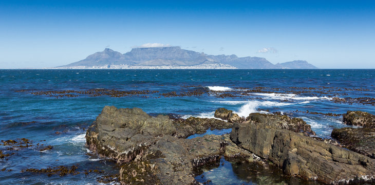 Cape town seen from robben island, Western Cape, South Africa