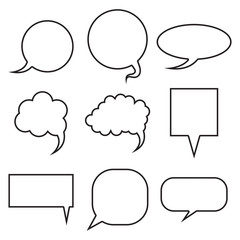 Blank empty speech bubbles set. Collection for infographics vector illustration