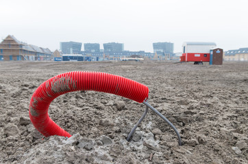 red plastic pipe