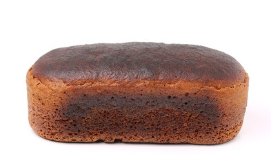 Black bread isolated closeup.