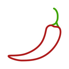 Hot chili pepper line art icon for apps and websites
