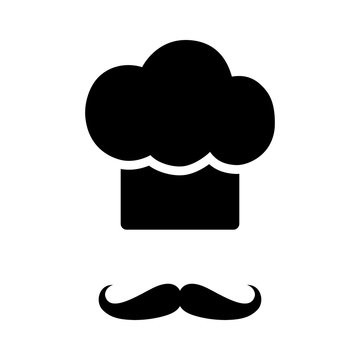 Chef with moustache (mustache) flat icon for apps and websites
