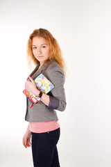 Portrait of happy cheerful smiling young beautiful woman