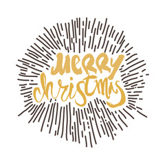 Merry Christmas calligraphy. Handwritten modern brush lettering