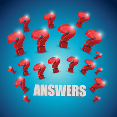 questions marks and answers illustration