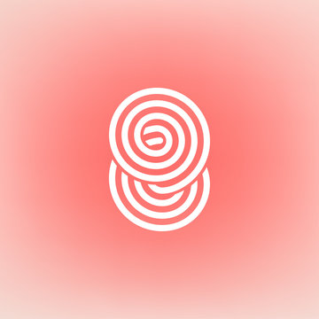 Vector Minimalistic Linear Concentric Circles Spiral Loop Digit Eight Shape Logo in a Simple Modern Style