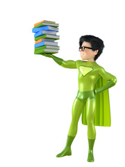 Little superhero posing