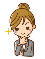 ほくそ笑む　ビジネスウーマン