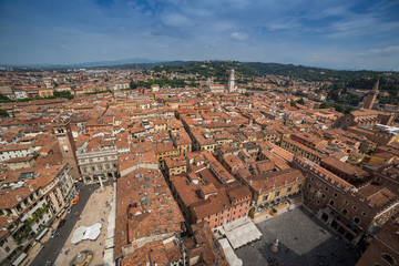 Colorful panoramic view of Verona