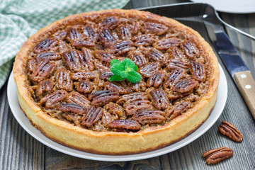 American classic homemade pecan pie