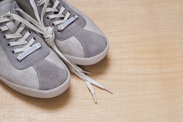 gray color sneakers