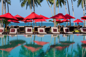 Fototapeta premium Swimming pool near the sea. Thailand