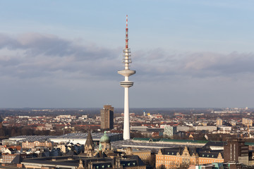 hamburg germany from above with tv tower